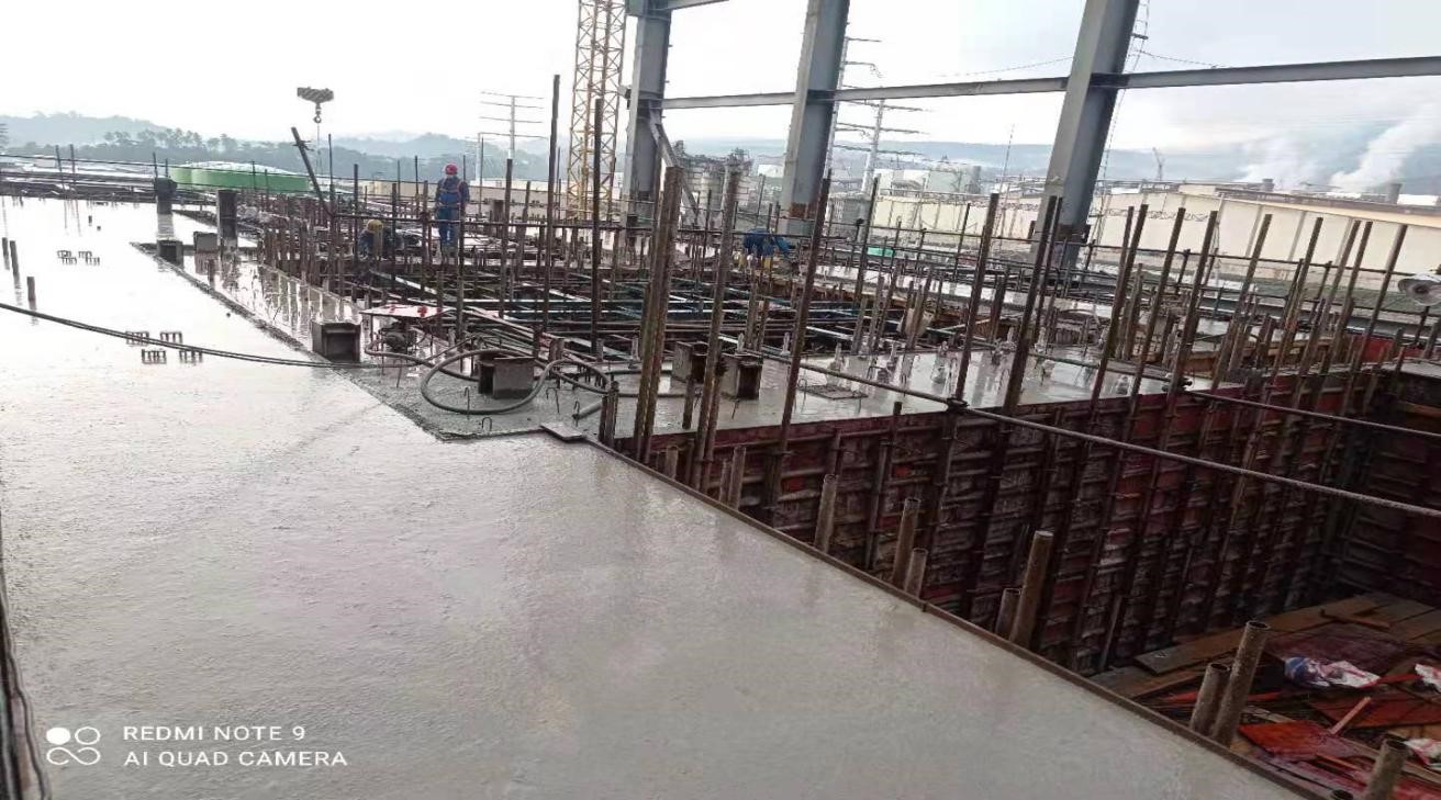 纬达贝项目7号汽机岛顺利浇筑完成