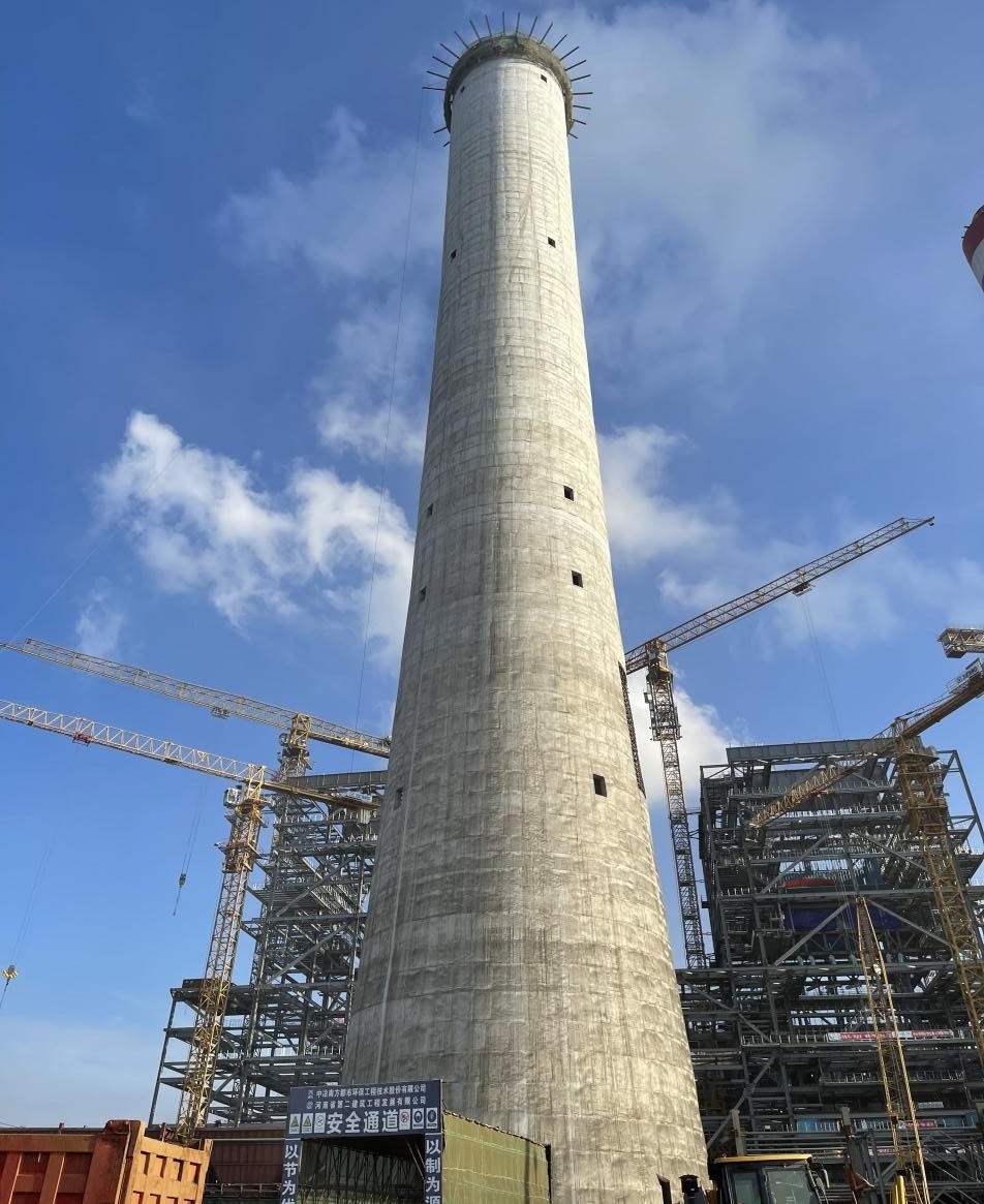 印尼纬达贝火力发电项目3#烟囱顺利封顶